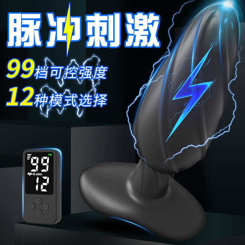 SM erotic electric shock anal plug 99 levels of intensity 12 frequency mode wireless remote control anal plug male and female adult masturbator