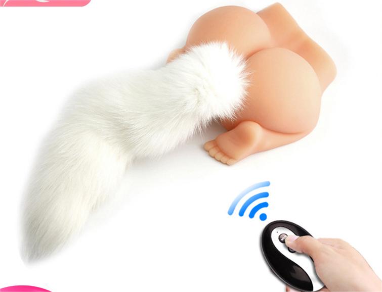 Imitation fox tail silicone anal plug , backyard g-spot stimulation sex toys , female adult products