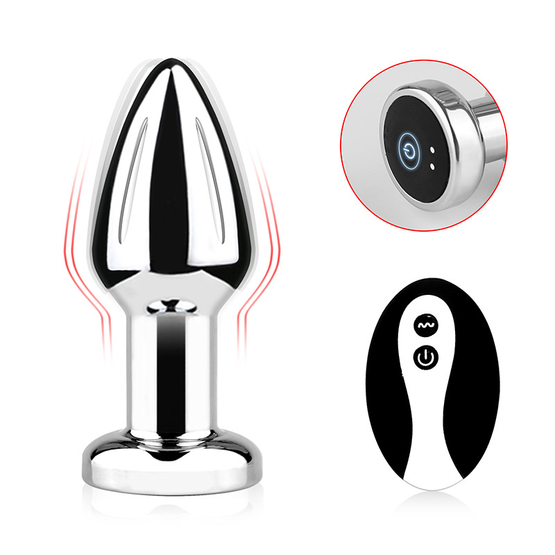 Metal vibration remote control anal plug, multi-frequency charging massage for male and female backyard masturbation