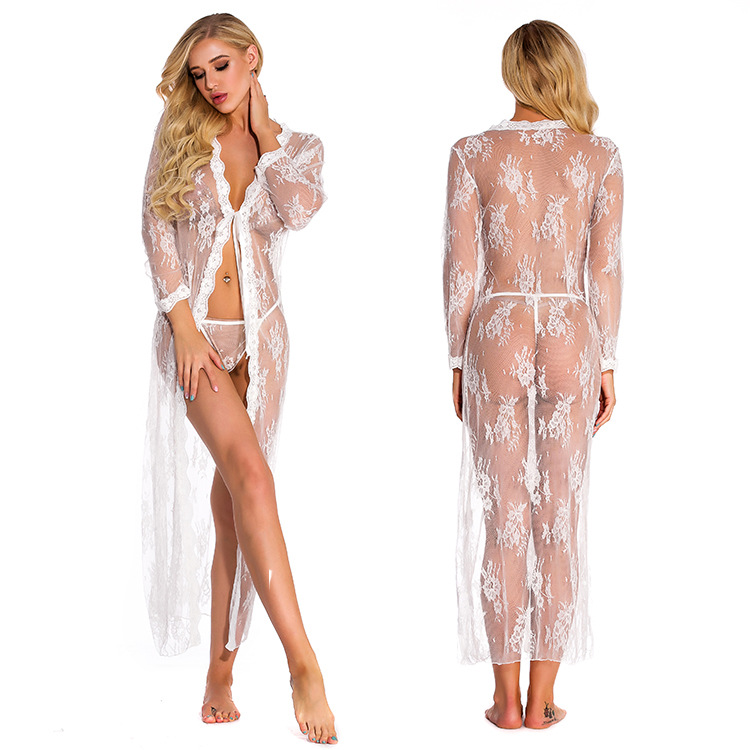 Hot pop-up see-through mesh erotic pajamas set