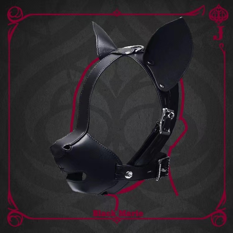 BDSM Genuine Leather Dog Mask K9 High-End Mouth Plug Femdom Cosplay Mask