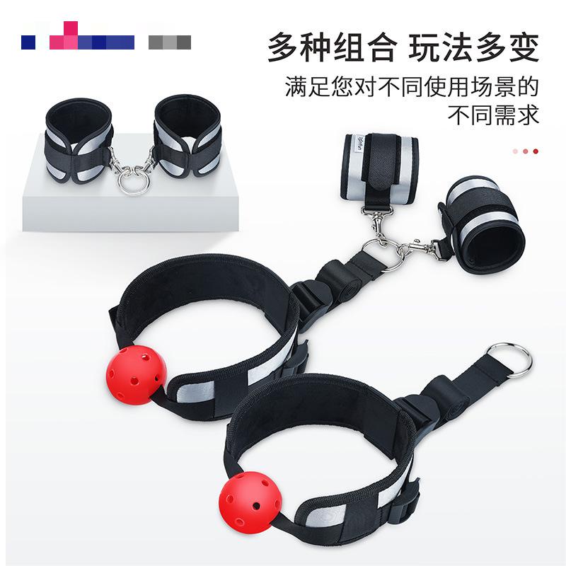 adult sex toys bondage sm suit femdom slave mouth ball collar with back handcuffs bondage flirting tools